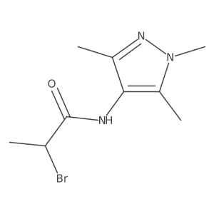 Propanamide, 2-bromo-N-(1,3,5-trimethyl-1H-pyrazol-4-yl)- Structure