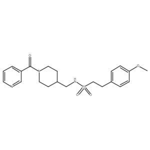 2-(4-methoxyphenyl)-N-((1-nicotinoylpiperidin-4-yl)methyl)ethanesulfonamide Structure