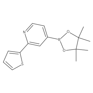 4-(4,4,5,5-tetraMethyl-1,3,2-dioxaborolan-2-yl)-2-(thiophen-2-yl)pyridine结构式