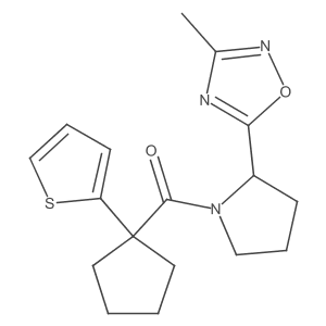 (2-(3-Methyl-1,2,4-oxadiazol-5-yl)pyrrolidin-1-yl)(1-(thiophen-2-yl)cyclopentyl)methanone结构式