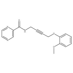 N-(4-(2-methoxyphenoxy)but-2-yn-1-yl)pyrazine-2-carboxamide结构式