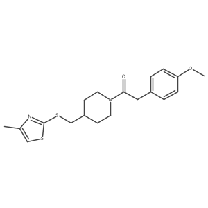 2-(4-Methoxyphenyl)-1-(4-(((4-methylthiazol-2-yl)thio)methyl)piperidin-1-yl)ethanone结构式