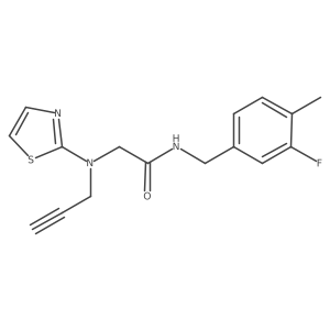 N-[(3-fluoro-4-methylphenyl)methyl]-2-[(prop-2-yn-1-yl)(1,3-thiazol-2-yl)amino]acetamide结构式