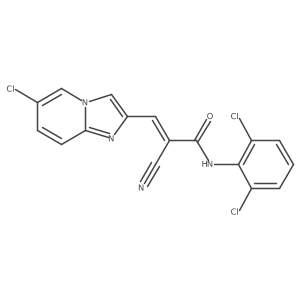 (E)-3-(6-Chloroimidazo[1,2-a]pyridin-2-yl)-2-cyano-N-(2,6-dichlorophenyl)prop-2-enamide结构式
