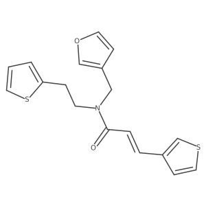 (E)-N-(furan-3-ylmethyl)-N-(2-(thiophen-2-yl)ethyl)-3-(thiophen-3-yl)acrylamide结构式