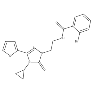 2-bromo-N-(2-(4-cyclopropyl-5-oxo-3-(thiophen-2-yl)-4,5-dihydro-1H-1,2,4-triazol-1-yl)ethyl)benzamide结构式