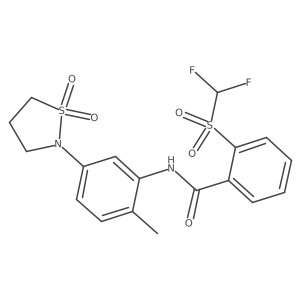 2-((difluoromethyl)sulfonyl)-N-(5-(1,1-dioxidoisothiazolidin-2-yl)-2-methylphenyl)benzamide Structure
