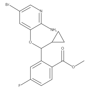 Methyl 2-((2-amino-5-bromopyridin-3-yloxy)(cyclopropyl)methyl)-4-fluorobenzoate Structure