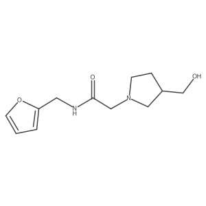 N-(furan-2-ylmethyl)-2-(3-(hydroxymethyl)pyrrolidin-1-yl)acetamide结构式