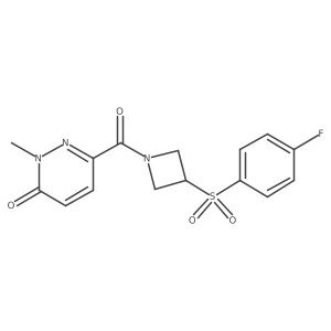 6-(3-((4-fluorophenyl)sulfonyl)azetidine-1-carbonyl)-2-methylpyridazin-3(2H)-one结构式