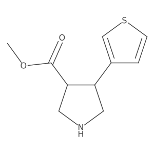 Methyl 4-(thiophen-3-yl)pyrrolidine-3-carboxylate结构式