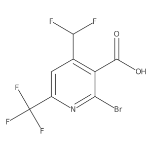 2-Bromo-4-(difluoromethyl)-6-(trifluoromethyl)nicotinic acid结构式