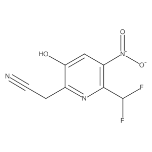2-(Difluoromethyl)-5-hydroxy-3-nitropyridine-6-acetonitrile Structure
