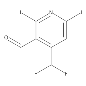 4-(Difluoromethyl)-2,6-diiodonicotinaldehyde结构式