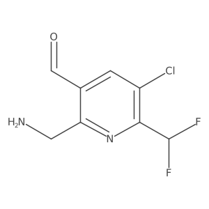 2-(Aminomethyl)-5-chloro-6-(difluoromethyl)pyridine-3-carboxaldehyde结构式