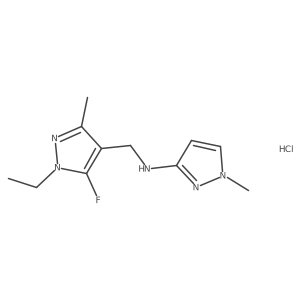 N-[(1-ethyl-5-fluoro-3-methylpyrazol-4-yl)methyl]-1-methylpyrazol-3-amine;hydrochloride结构式
