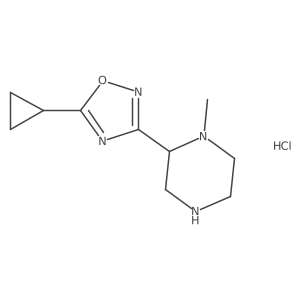 2-(5-Cyclopropyl-1,2,4-oxadiazol-3-yl)-1-methylpiperazine hydrochloride结构式