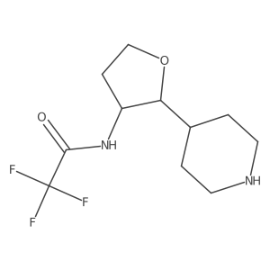 2,2,2-Trifluoro-N-((2S,3R)-2-(piperidin-4-yl)tetrahydrofuran-3-yl)acetamide Structure