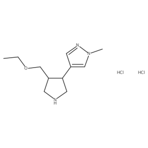 4-[(3R,4S)-4-(Ethoxymethyl)pyrrolidin-3-yl]-1-methylpyrazole;dihydrochloride结构式