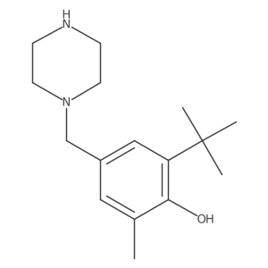 2-(1,1-Dimethylethyl)-6-methyl-4-(1-piperazinylmethyl)phenol结构式
