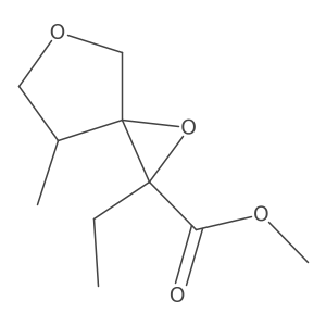 Methyl 2-ethyl-7-methyl-1,5-dioxaspiro[2.4]heptane-2-carboxylate结构式