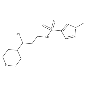 N-(3-hydroxy-3-(tetrahydro-2H-pyran-4-yl)propyl)-1-methyl-1H-pyrazole-4-sulfonamide结构式