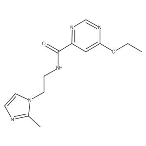 6-ethoxy-N-(2-(2-methyl-1H-imidazol-1-yl)ethyl)pyrimidine-4-carboxamide结构式