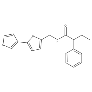 2-phenyl-N-((5-(thiophen-3-yl)furan-2-yl)methyl)butanamide Structure