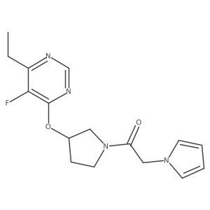 1-(3-((6-ethyl-5-fluoropyrimidin-4-yl)oxy)pyrrolidin-1-yl)-2-(1H-pyrrol-1-yl)ethanone Structure