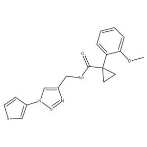 1-(2-methoxyphenyl)-N-((1-(thiophen-3-yl)-1H-1,2,3-triazol-4-yl)methyl)cyclopropanecarboxamide结构式