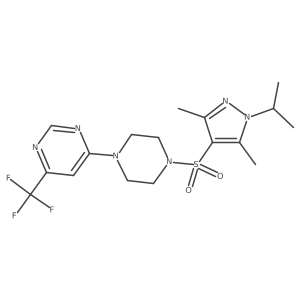 4-(4-((1-isopropyl-3,5-dimethyl-1H-pyrazol-4-yl)sulfonyl)piperazin-1-yl)-6-(trifluoromethyl)pyrimidine结构式