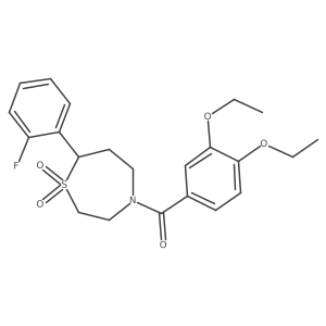 4-(3,4-Diethoxybenzoyl)-7-(2-fluorophenyl)-1lambda6,4-thiazepane-1,1-dione结构式