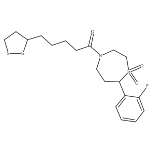 5-(1,2-Dithiolan-3-yl)-1-(7-(2-fluorophenyl)-1,1-dioxido-1,4-thiazepan-4-yl)pentan-1-one结构式