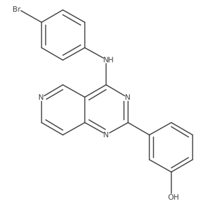 3-[4-[(4-Bromophenyl)amino]pyrido[4,3-d]pyrimidin-2-yl]phenol结构式