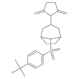 1-((1R,5S)-8-((4-(trifluoromethyl)phenyl)sulfonyl)-8-azabicyclo[3.2.1]octan-3-yl)pyrrolidine-2,5-dione Structure