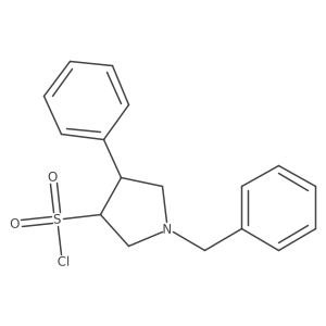 rac-(3R,4S)-1-benzyl-4-phenylpyrrolidine-3-sulfonyl chloride结构式