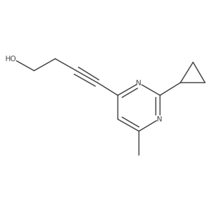 4-(2-Cyclopropyl-6-methylpyrimidin-4-yl)but-3-yn-1-ol结构式