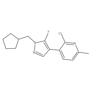 2-Chloro-3-[1-(cyclopentylmethyl)-5-fluoro-1H-pyrazol-4-yl]-6-methylpyridine结构式