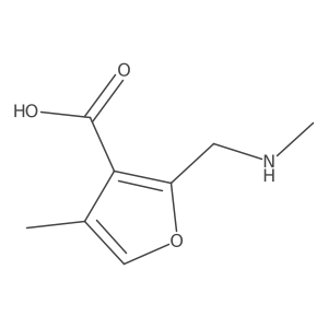 4-Methyl-2-[(methylamino)methyl]furan-3-carboxylic acid结构式