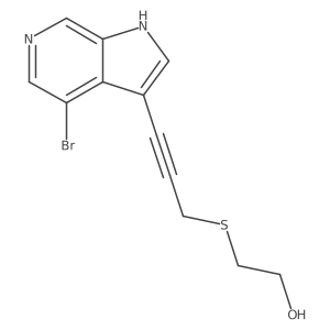 2-[(3-{4-bromo-1H-pyrrolo[2,3-c]pyridin-3-yl}prop-2-yn-1-yl)sulfanyl]ethan-1-ol结构式