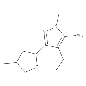 4-ethyl-1-methyl-3-(4-methyloxolan-2-yl)-1H-pyrazol-5-amine Structure