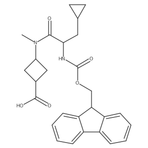 3-[(2S)-3-cyclopropyl-2-({[(9H-fluoren-9-yl)methoxy]carbonyl}amino)-N-methylpropanamido]cyclobutane-1-carboxylic acid Structure