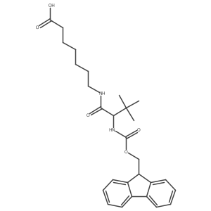 7-[(2R)-2-({[(9H-fluoren-9-yl)methoxy]carbonyl}amino)-3,3-dimethylbutanamido]heptanoic acid Structure