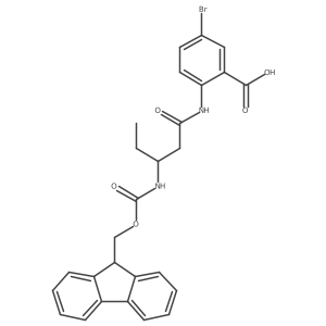 5-bromo-2-[(3S)-3-({[(9H-fluoren-9-yl)methoxy]carbonyl}amino)pentanamido]benzoic acid Structure