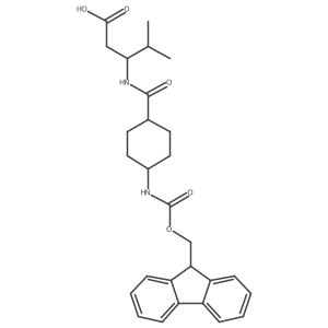 (3R)-4-methyl-3-{[(1rs,4rs)-4-({[(9H-fluoren-9-yl)methoxy]carbonyl}amino)cyclohexyl]formamido}pentanoic acid结构式
