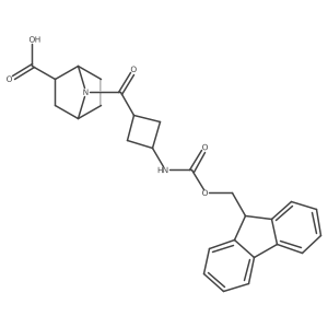 7-[3-({[(9H-fluoren-9-yl)methoxy]carbonyl}amino)cyclobutanecarbonyl]-7-azabicyclo[2.2.1]heptane-2-carboxylic acid结构式