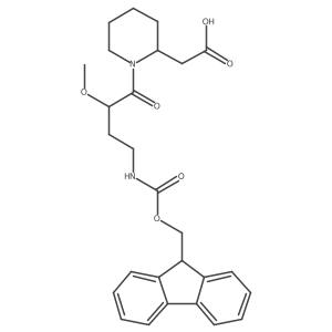 2-[(2S)-1-[4-({[(9H-fluoren-9-yl)methoxy]carbonyl}amino)-2-methoxybutanoyl]piperidin-2-yl]acetic acid结构式