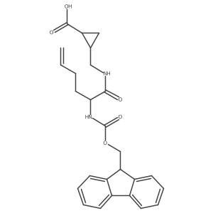 2-{[2-({[(9H-fluoren-9-yl)methoxy]carbonyl}amino)hex-5-enamido]methyl}cyclopropane-1-carboxylic acid Structure