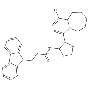 1-[3-({[(9H-fluoren-9-yl)methoxy]carbonyl}amino)oxolane-2-carbonyl]azepane-2-carboxylic acid结构式