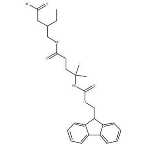 3-{[4-({[(9H-fluoren-9-yl)methoxy]carbonyl}amino)-4-methylpentanamido]methyl}pentanoic acid结构式